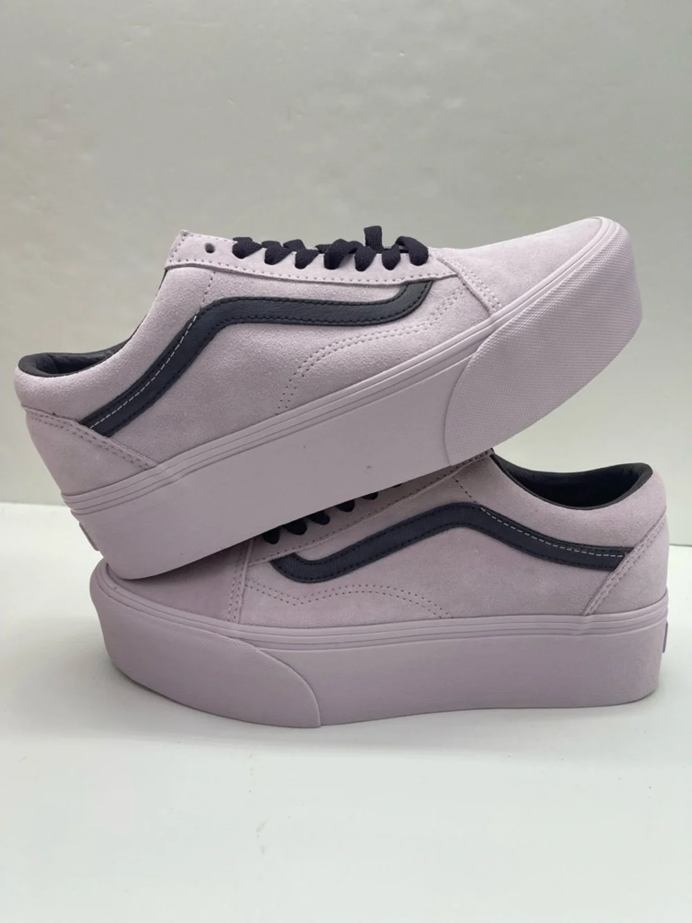 Vans Old Skool Stackform Platform Suede Lavender Sneakers VN0009PZLAE NIB